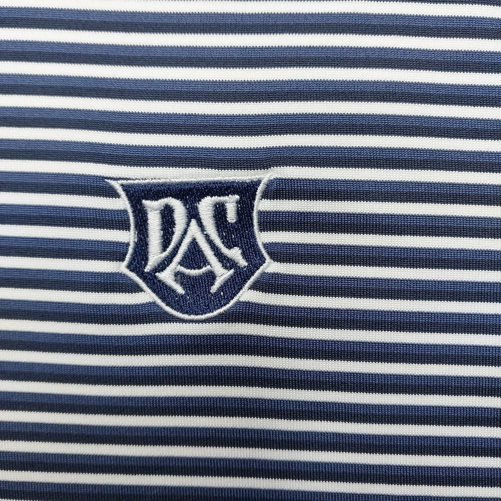 Under Armour Polo Shirt Mens Large UPF 30 Anti Odor Golf Performance Navy Stripe - Picture 3 of 10